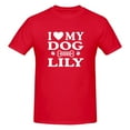 thumbnail image 1 of I Love (Heart) My Dog Lily Men'S Basic Short Sleeve T-Shirt Red 4x-Large, 1 of 5