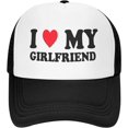 thumbnail image 1 of I Love Heart My Girlfriend Hat Unisex Adult Trucker Hats Adjustable Cap for Adults Classic Fishing Caps, 1 of 7