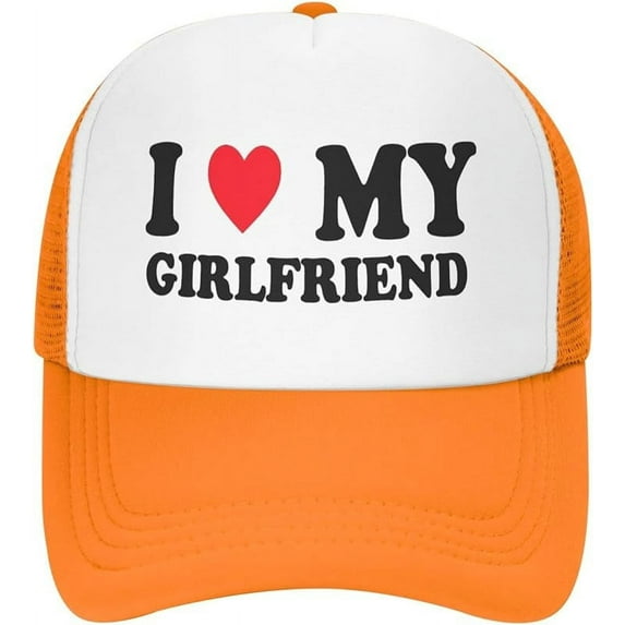 I Love Heart My Girlfriend Hat Unisex Adult Trucker Hats Adjustable Cap for Adults Classic Fishing Caps