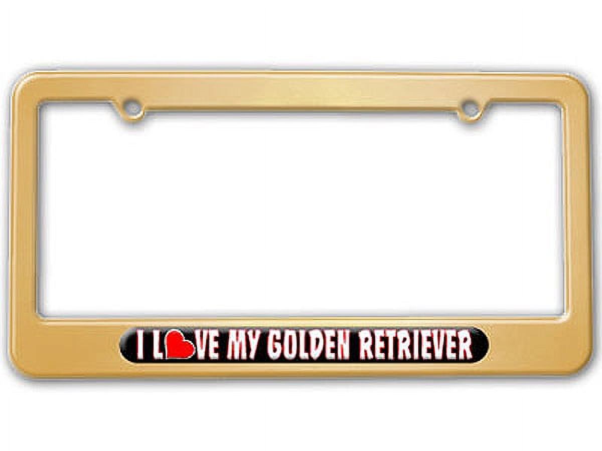 I Love Heart My Golden Retriever License Plate Frame