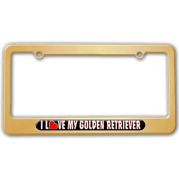 I Love Heart My Golden Retriever License Plate Frame