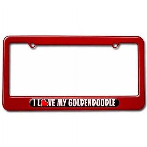 I Love Heart My Goldendoodle License Plate Tag Frame, Multiple Colors