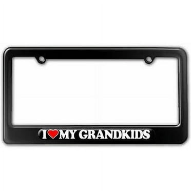I Love Heart My Grandkids License Plate Tag Frame, Multiple Colors