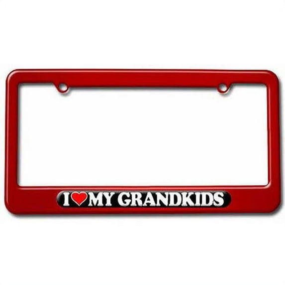 I Love Heart My Grandkids License Plate Tag Frame, Multiple Colors