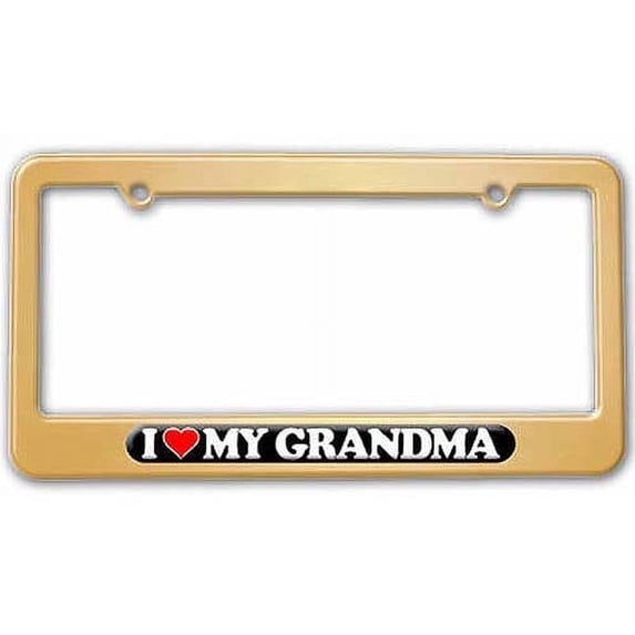 I Love Heart My Grandma, Grandmother License Plate Tag Frame, Multiple Colors