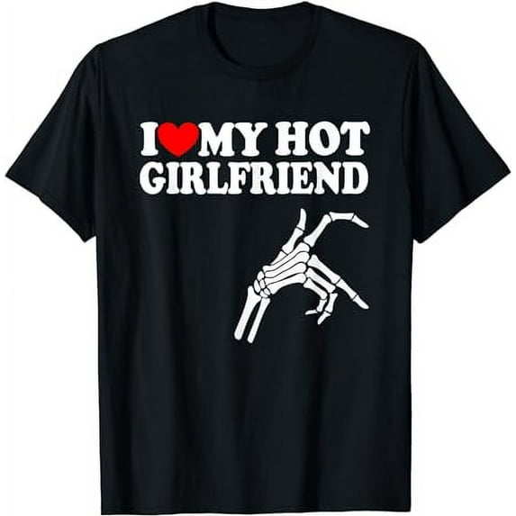 I Love Heart My Hot Girlfriend BoyFriend Couple Valentine T-Shirt
