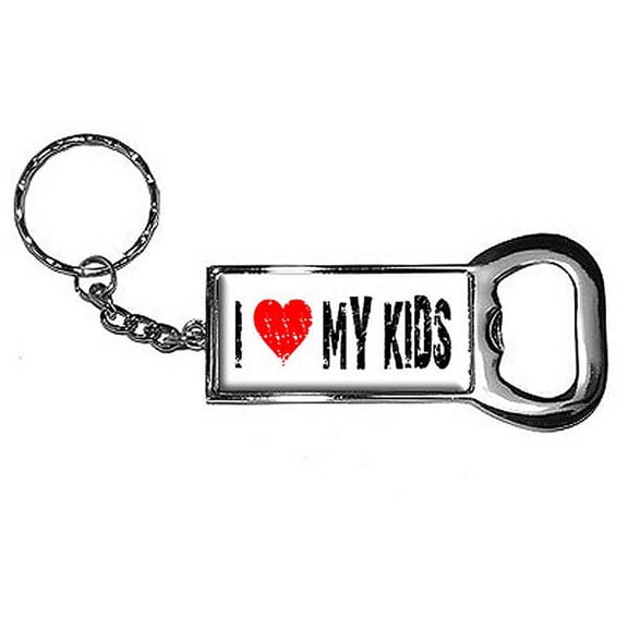I Love Heart My Kids Keychain Key Chain Ring Bottle Bottlecap Opener