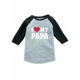 thumbnail image 1 of I Love Heart My Papa Father's Day Gift 3/4 Sleeve Baseball Jersey Toddler Shirt 3T Dark Gray, 1 of 2