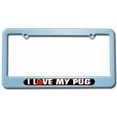 thumbnail image 1 of I Love Heart My Pug License Plate Tag Frame, Multiple Colors, 1 of 1