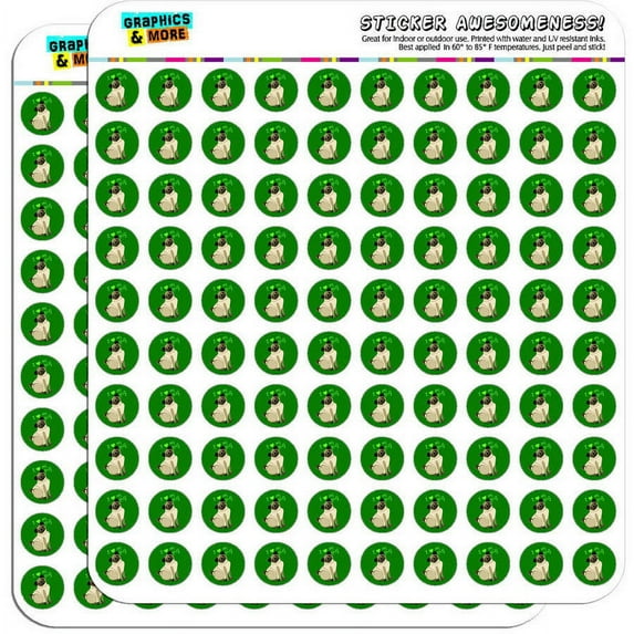I Love Heart My Pug Standard Green Dog Pet 200 1/2" (0.5") Planner Calendar Scrapbooking Crafting Stickers