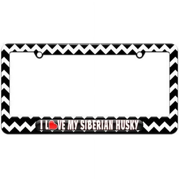 I Love Heart My Siberian Husky License Plate Tag Frame, Multiple Colors