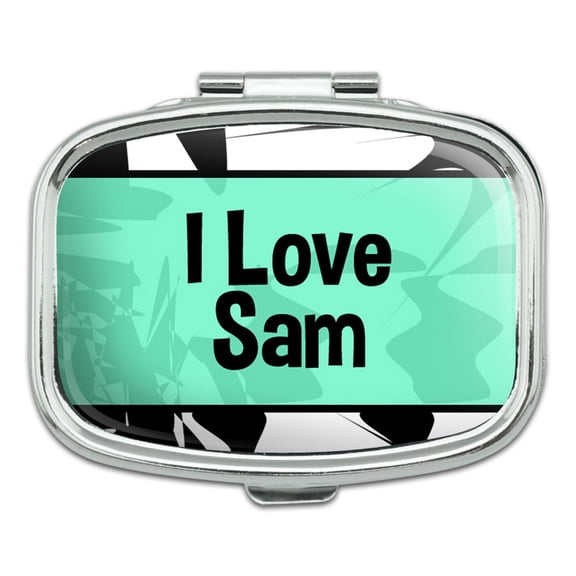 I Love Heart Name - Sam - Rectangle Pill Box