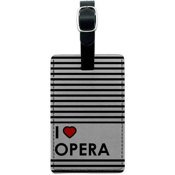 I Love Heart Opera Leather Luggage ID Tag Suitcase Carry-On