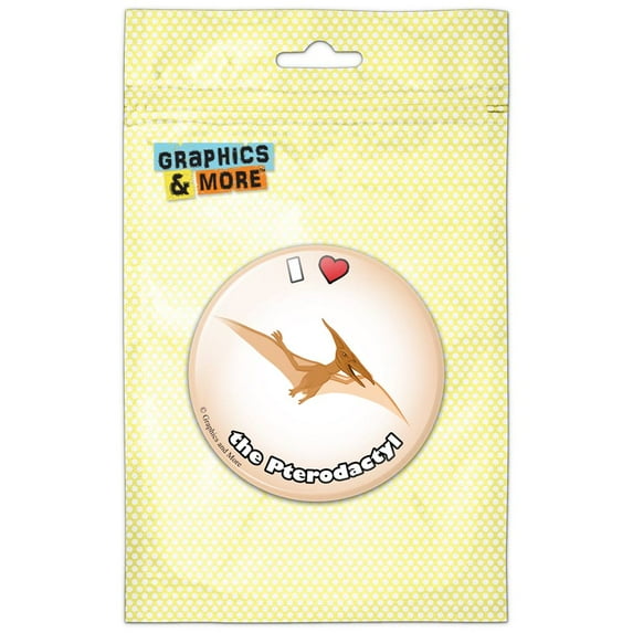 I Love Heart Pteranodon Dinosaur Refrigerator Button Magnet