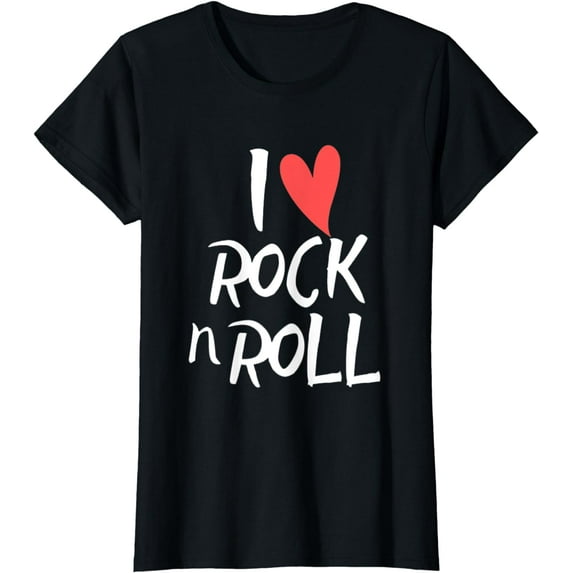 I Love Heart Rock N Roll Music For Boys & Girls Rocker Fans T-Shirt