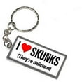 thumbnail image 1 of I Love Heart Skunks They're Delicious Keychain Key Chain Ring, 1 of 1