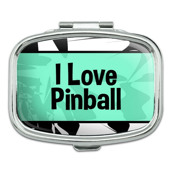 I Love Heart Sports Hobbies - Pinball - Rectangle Pill Box