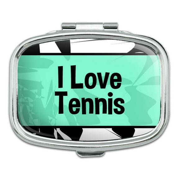 I Love Heart Sports Hobbies - Tennis - Rectangle Pill Box
