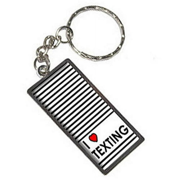 I Love Heart Texting Keychain Key Chain Ring