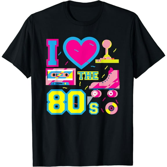 I Love Heart The 80's - Retro Vintage Vaporwave Colors T-Shirt