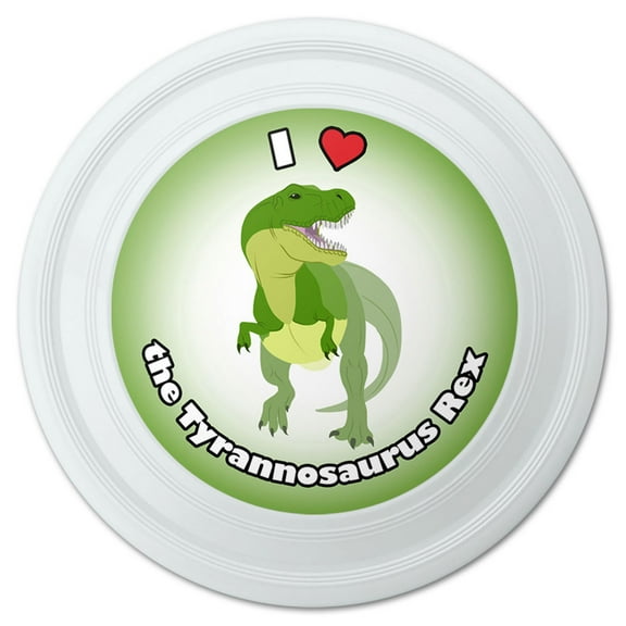 I Love Heart Tyrannosaurus Rex Dinosaur Novelty 9" Flying Disc