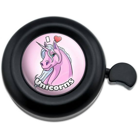 I Love Heart Unicorns Pink Bicycle Handlebar Bike Bell