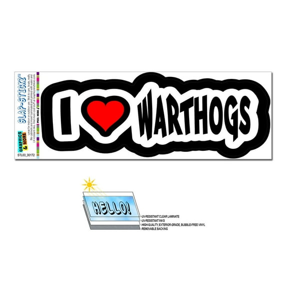 I Love Heart Warthogs SLAP-STICKZ(TM) Premium Sticker