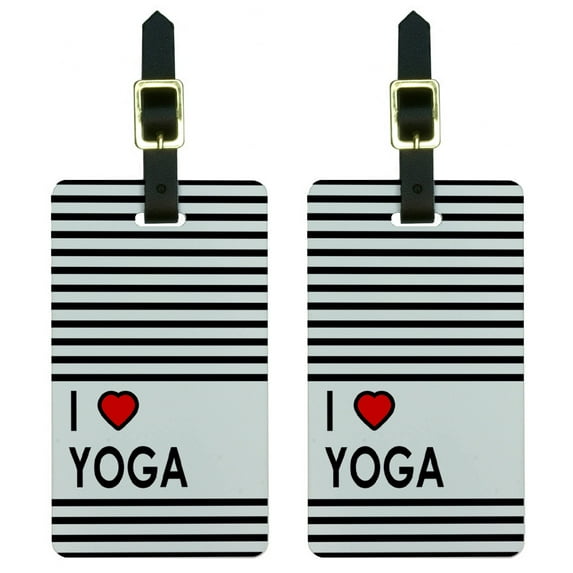 I Love Heart Yoga Luggage Tag Set