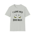 thumbnail image 1 of I Love Her Boo Bees, Gildan Unisex T-Shirt, Bee Ghost Graphic Tee, S-3XL, 1 of 3