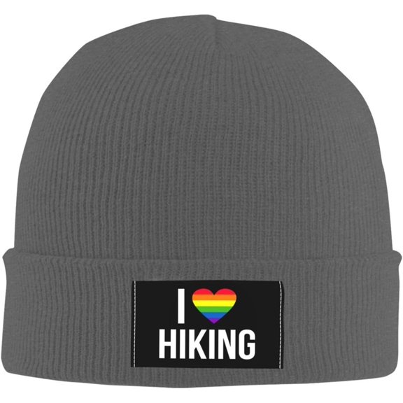 I Love-Hiking Hike LGBT Gay Pride-Rainbow-Gifts Beanie Hats for Men Knit Hat Winter Hats for Women Beanie Skull Cap