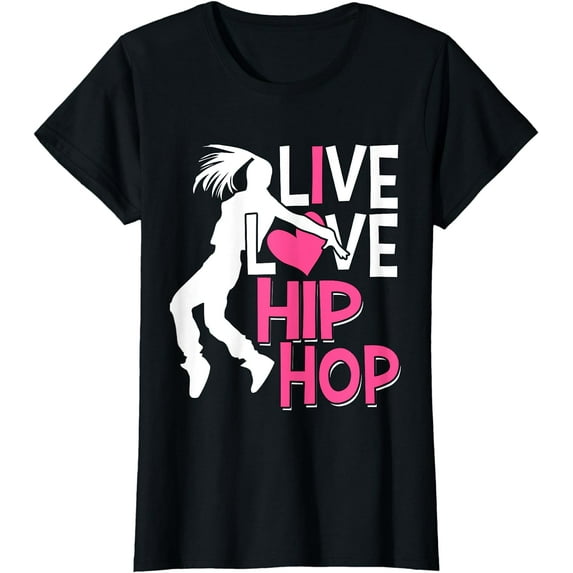 I Love Hip Hop Dance - Pink Heart & Hip Hop Dancer T-Shirt