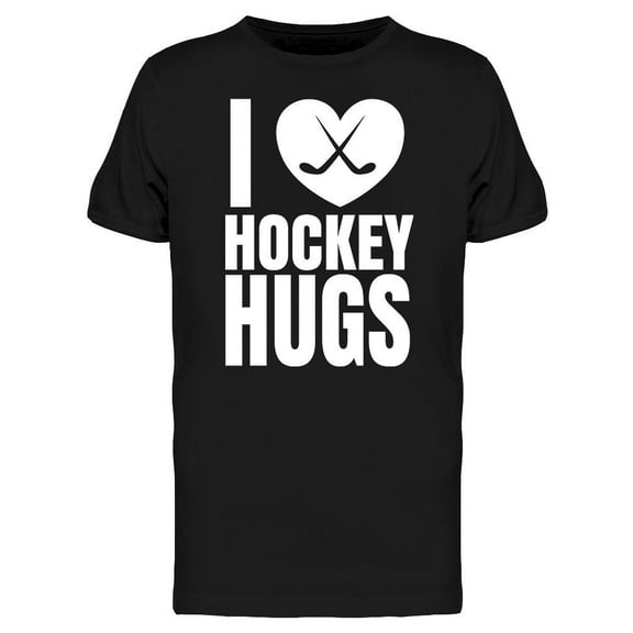 I Love Hockey Hugs T-Shirt Men -Image by Shutterstock, Male Small