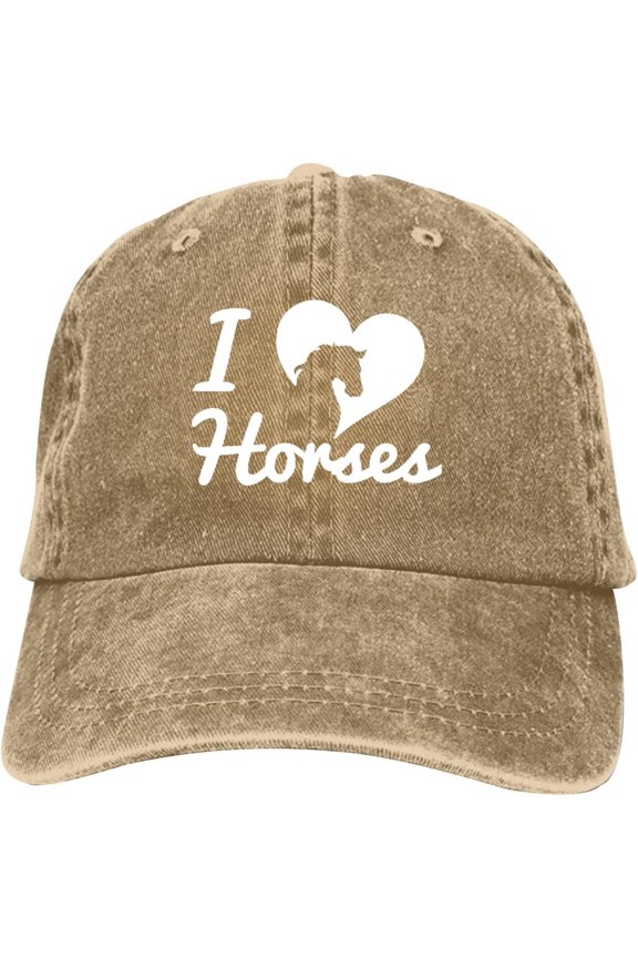 I Love Horse1 Baseball Cap Vintage Adjustable Washed Hats Cowboy Hats Denim Dad Hat for Men Women Boy Girl