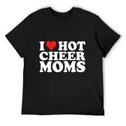 I Love Hot Cheer Moms I Heart Cheer Moms T-Shirt Black S