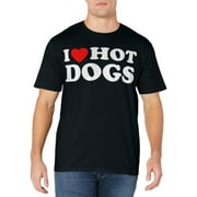 I Love Hot Dogs - Funny Red Heart Love Hotdogs T-Shirt