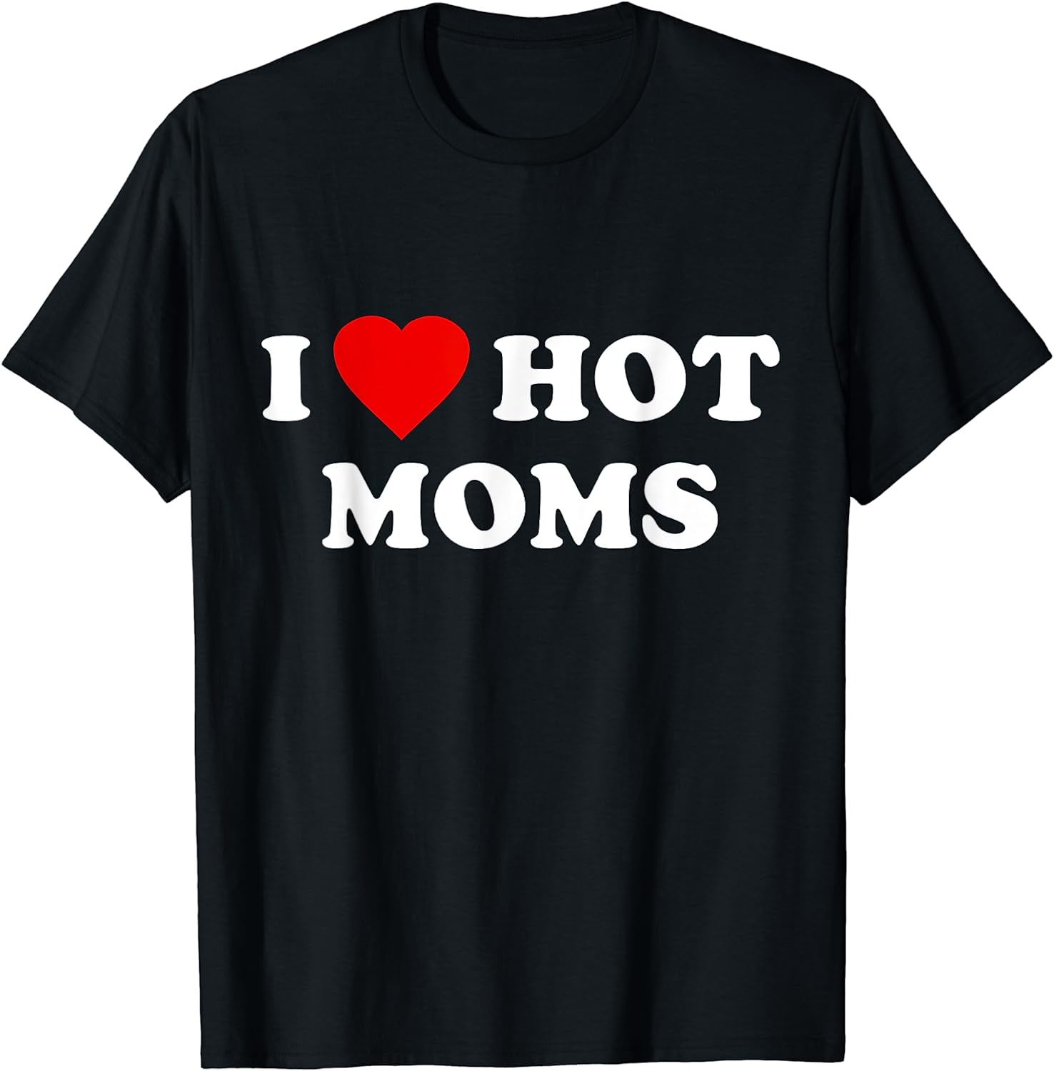 Crazy Dog Tshirts I Heart Hot Moms T-Shirt – Funny Sarcastic Men's Tee – Heather Navy – Mother's Day