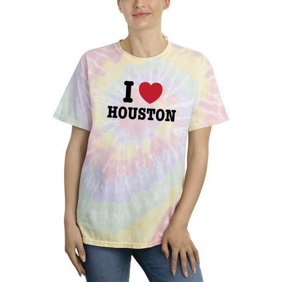 I Love Houston! Tie-Dye Spiral Women -Smartprints Designs, Female Medium