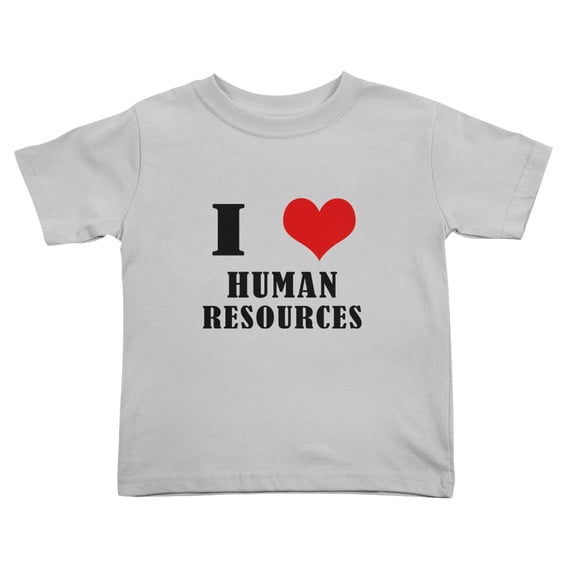 I Love Human Resources Boys Short Sleeve Cute Toddler T-Shirts for Boys Girls (Gray, 5/6T)