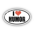 thumbnail image 1 of I Love Humor I Heart Euro Oval Sticker Vinyl 3M Decal 3 In x 5 In, 1 of 3