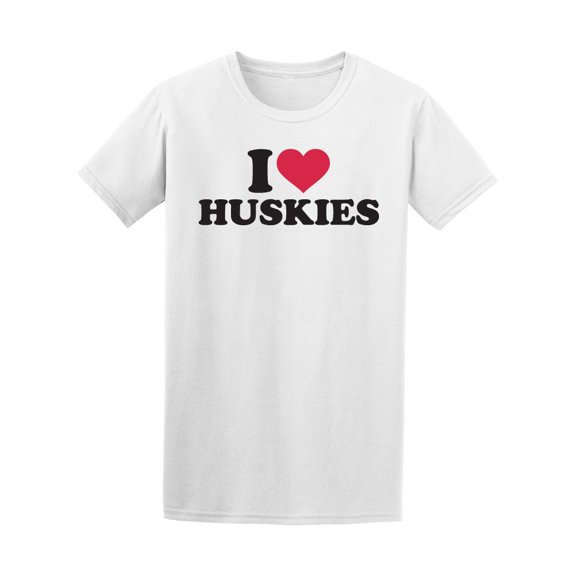 I Love Huskies Dog T-Shirt Men -Image by Shutterstock, Male Small