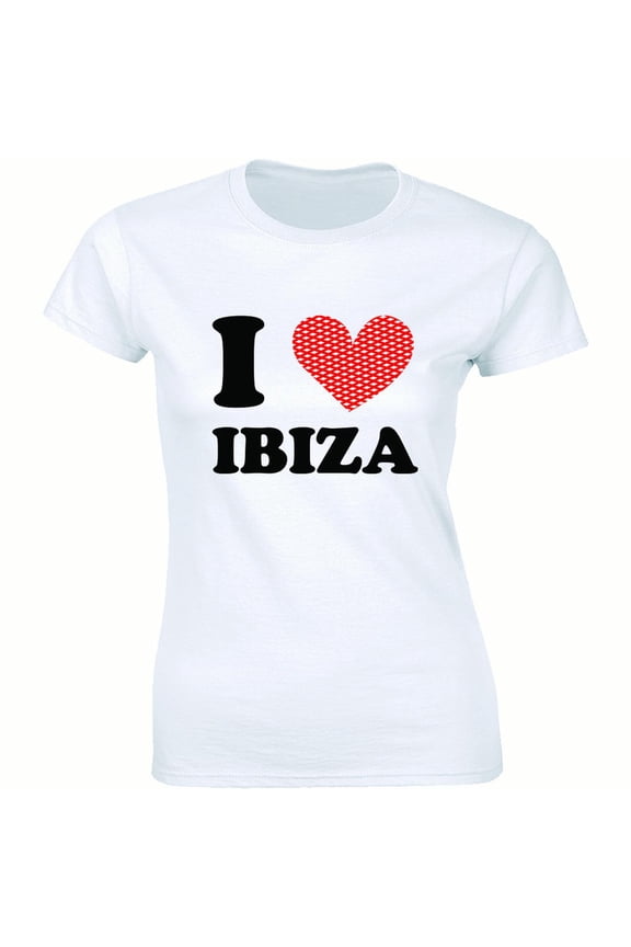 I Love Ibiza Urlaub Insel Holiday Island Party Women's Techno T-Shirt