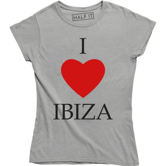 I Love Ibiza Urlaub Insel Holiday Island Party Women's Techno Tee Shirt