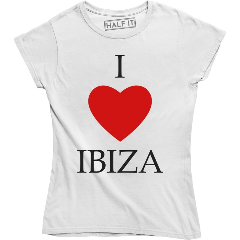 I Love Ibiza Urlaub Insel Holiday Island Party Women's Techno Tee
