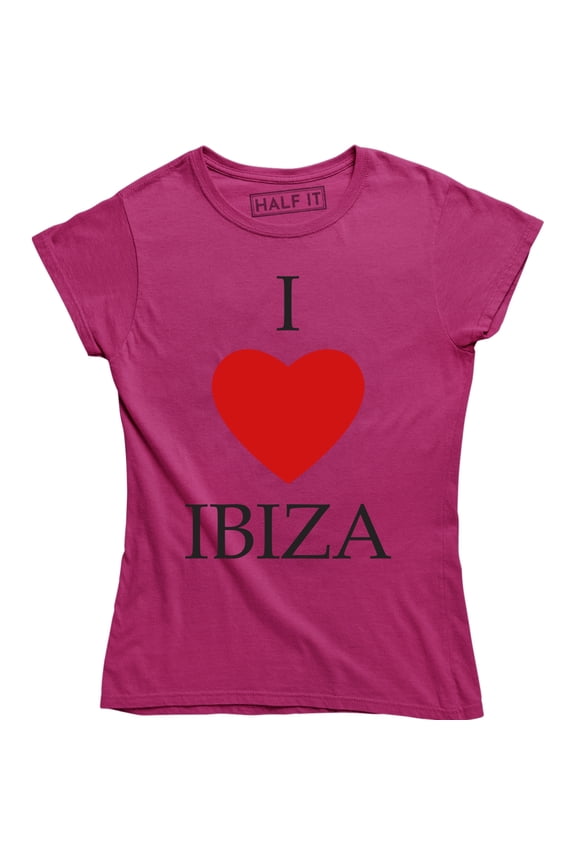 I Love Ibiza Urlaub Insel Holiday Island Party Women's Techno Tee Shirt
