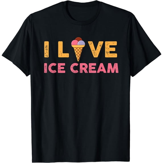I Love Ice Cream Saying Design Love Icecream T-Shirt