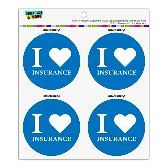 I Love Insurance Refrigerator Fridge Locker Vinyl Circle Magnet Set