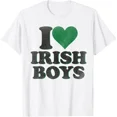 thumbnail image 1 of I Love Irish Boys Heart St Patricks Day Lucky Ireland Pride Unisex T-Shirt ,up to size 5XL, 1 of 2