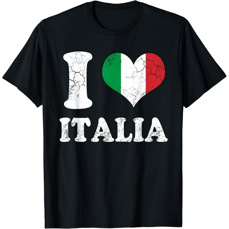 Womens Italy T-Shirt Vintage Womens I Love (Heart) Italia Tee