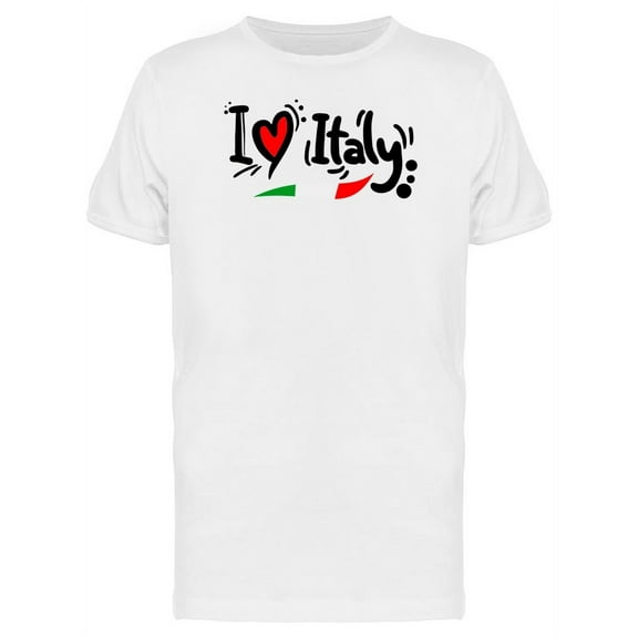 I Love Italy Fun Font T-Shirt Men -Image by Shutterstock, Male Medium