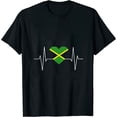 thumbnail image 1 of I Love Jamaica Jamaican Flag Heart Pride Print Womens T-Shirt Black 4XL, 1 of 5